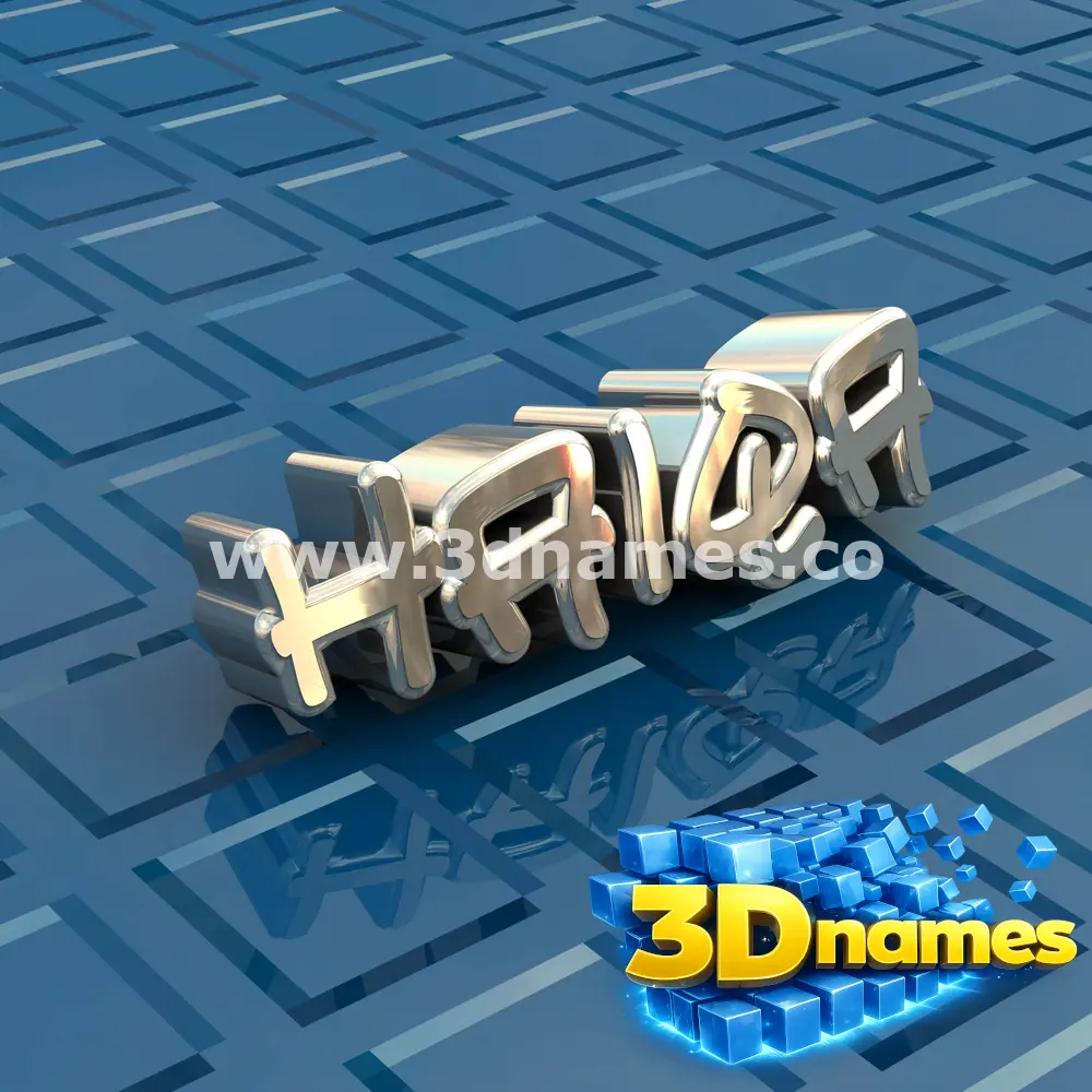 haiqa in Blue Bling style - 3D name wallpaper