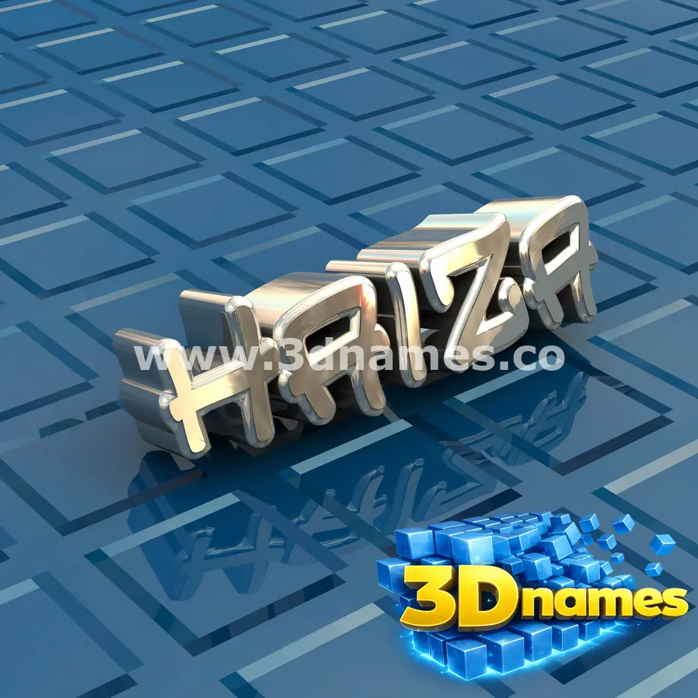 haiza in Blue Bling style - 3D name wallpaper