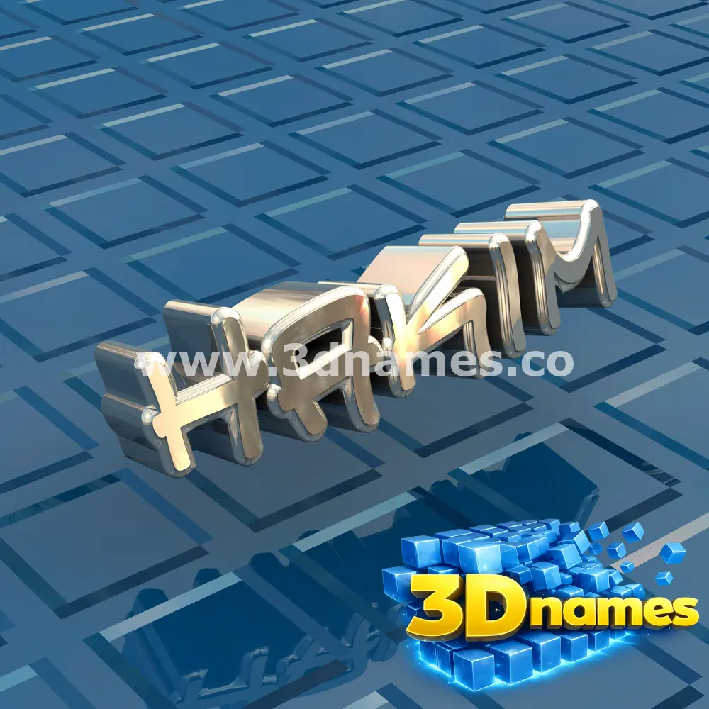 hakim in Blue Bling style - 3D name wallpaper
