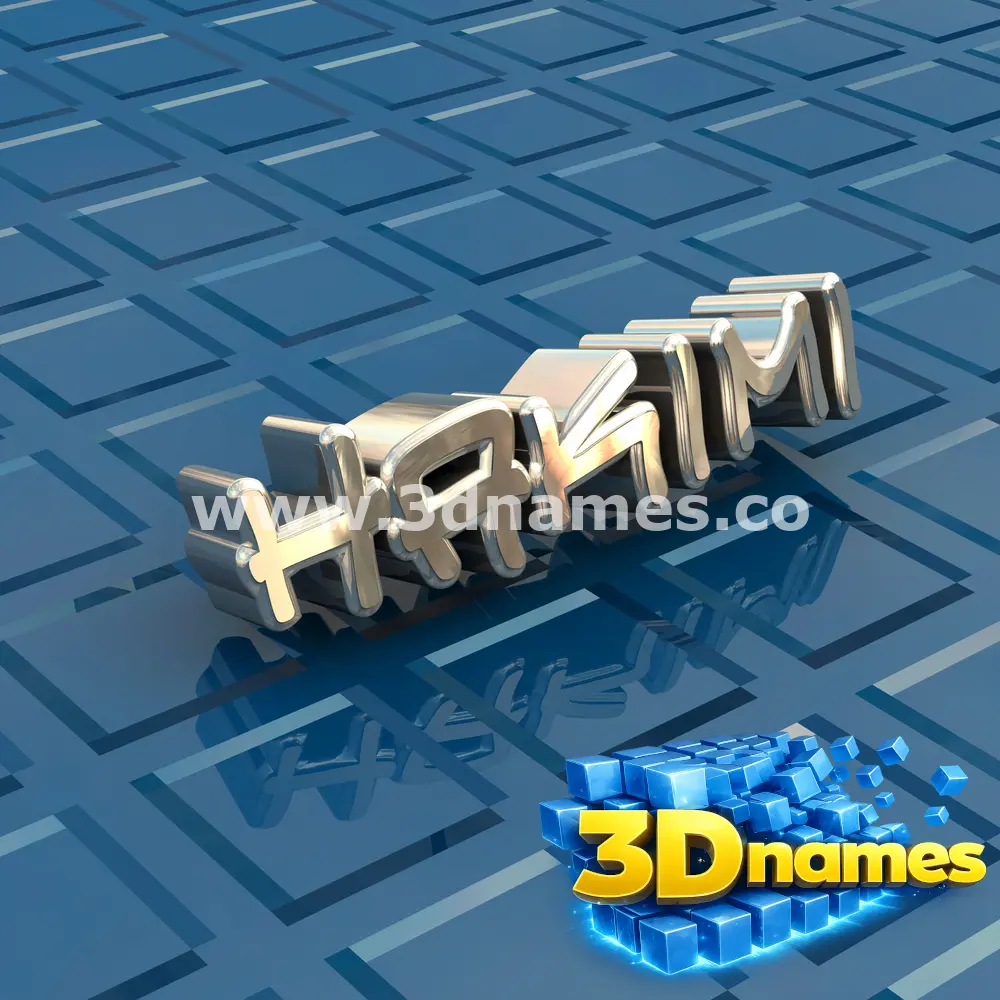 hakimi in Blue Bling style - 3D name wallpaper