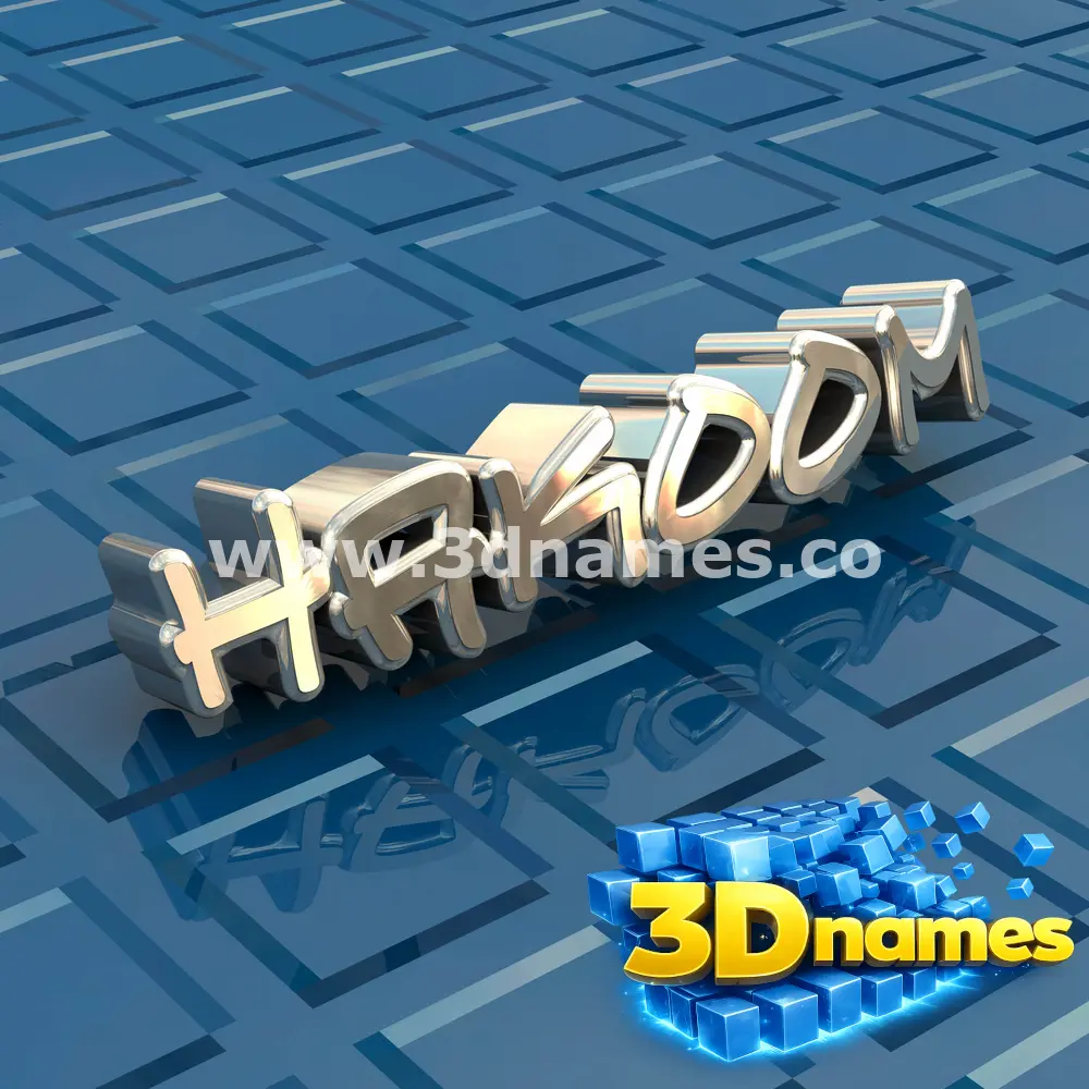 hakoom in Blue Bling style - 3D name wallpaper