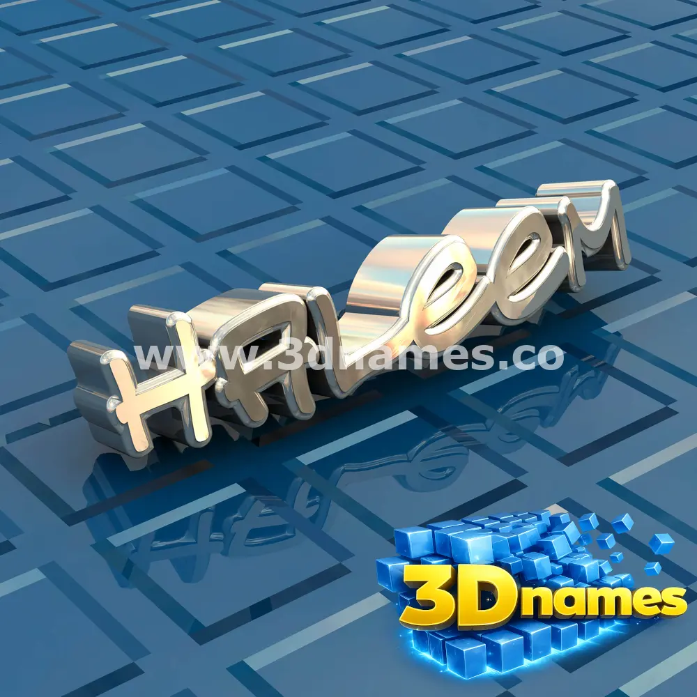 haleem in Blue Bling style - 3D name wallpaper