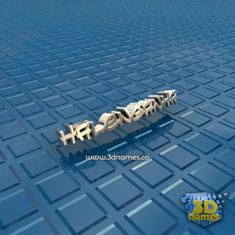 halenganha in Blue Bling style - 3D name wallpaper