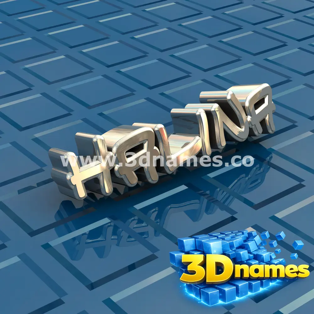 halina in Blue Bling style - 3D name wallpaper