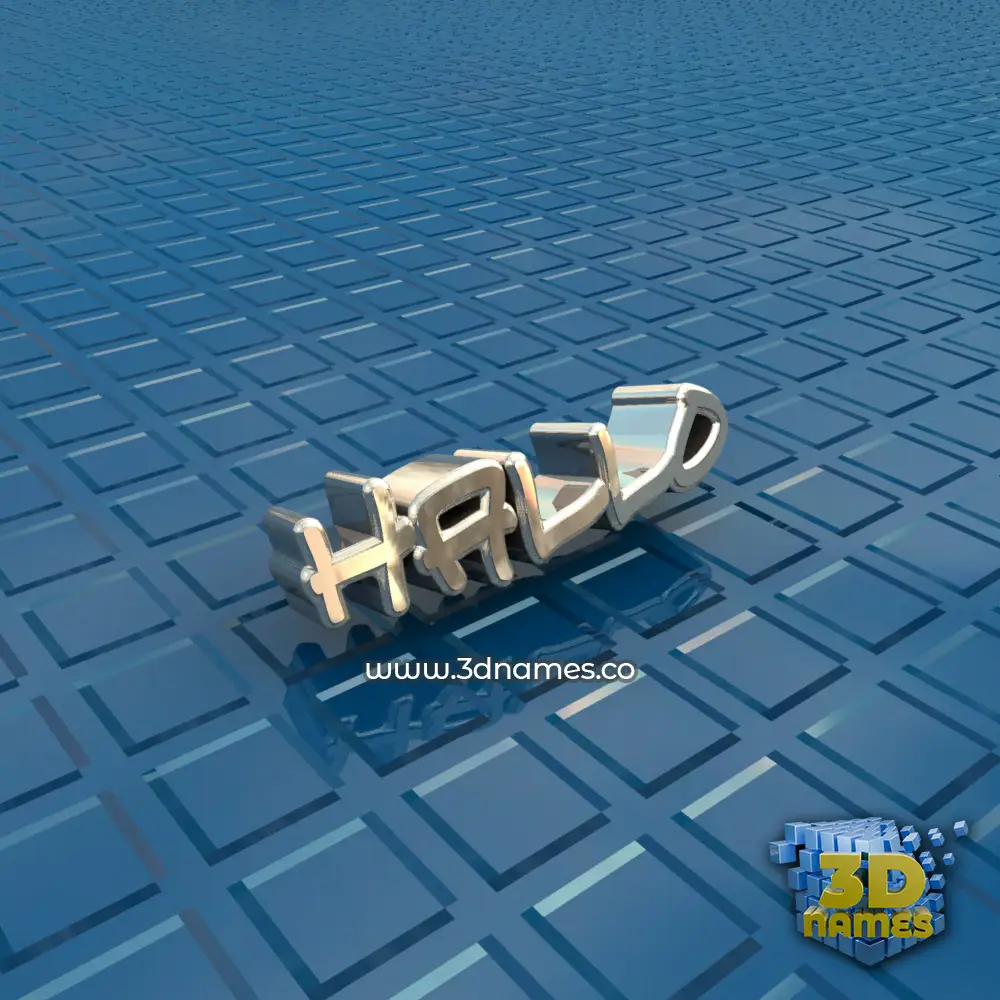 hallo in Blue Bling style - 3D name wallpaper
