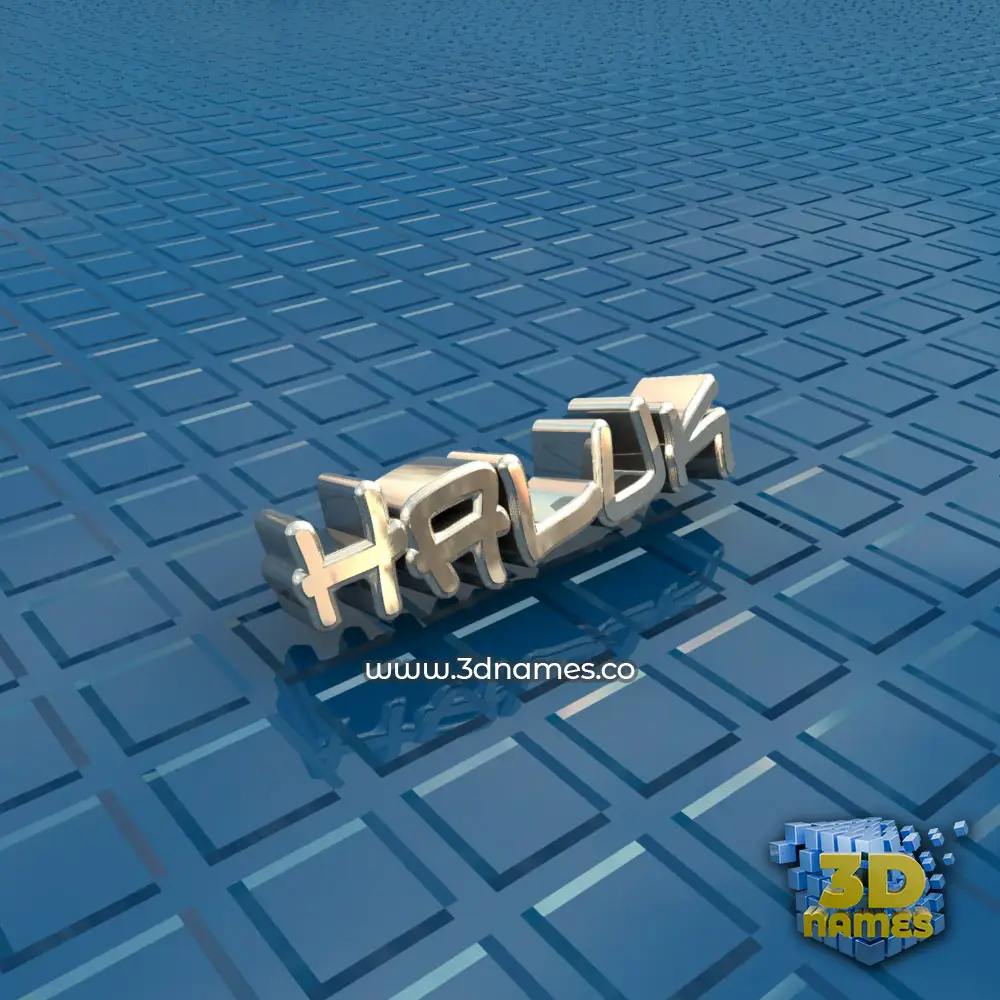 haluk in Blue Bling style - 3D name wallpaper