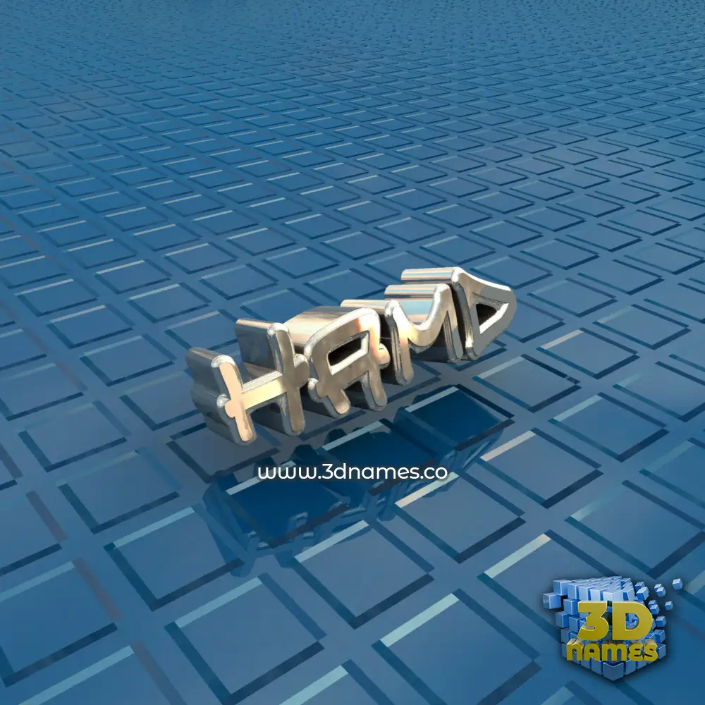 hamd in Blue Bling style - 3D name wallpaper