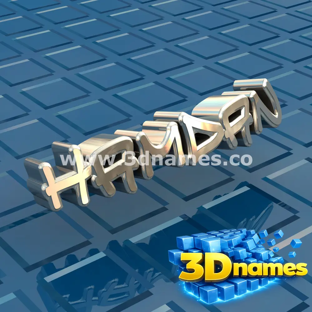hamdan in Blue Bling style - 3D name wallpaper