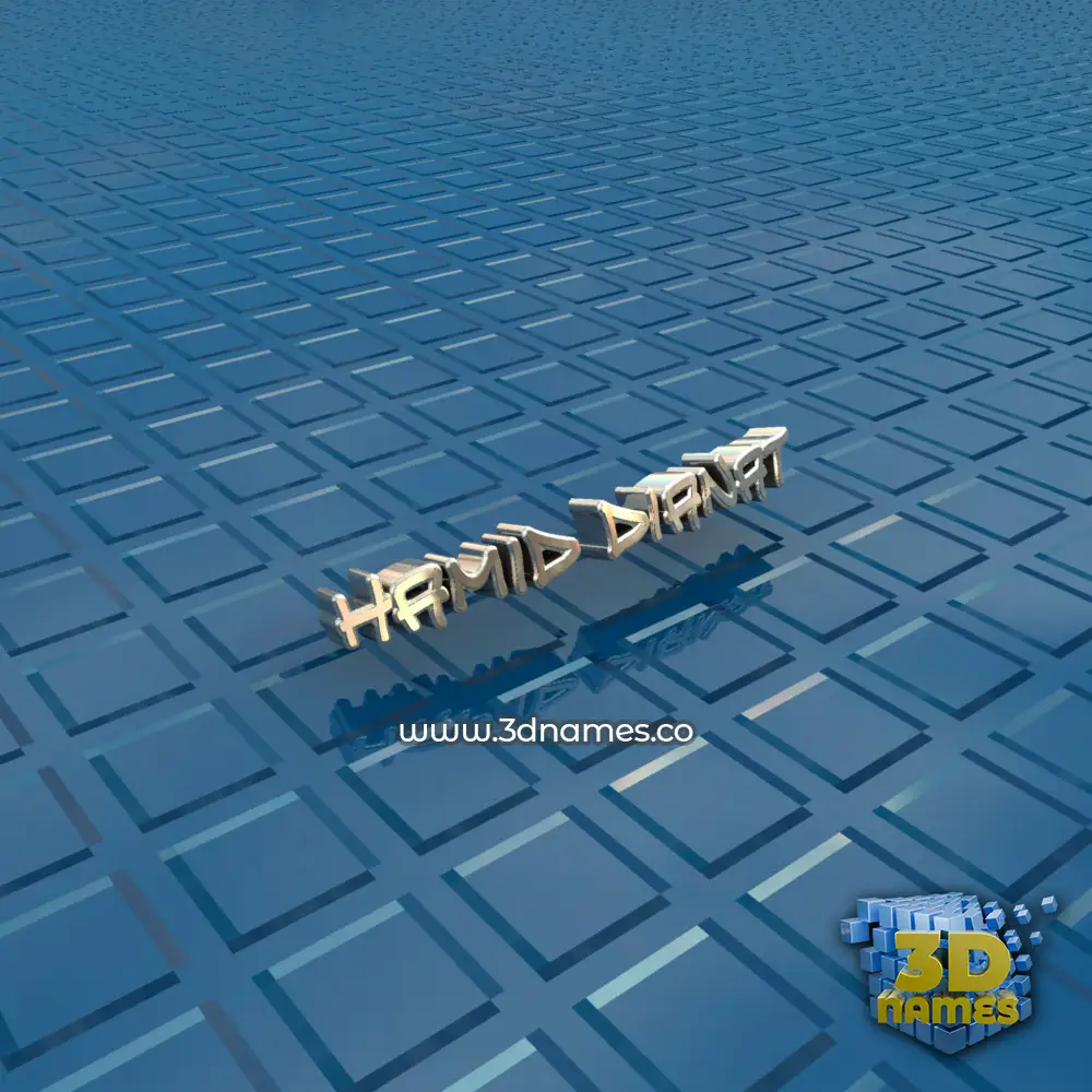 hamid dianat in Blue Bling style - 3D name wallpaper