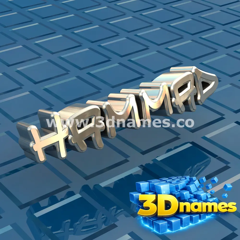 hammad in Blue Bling style - 3D name wallpaper