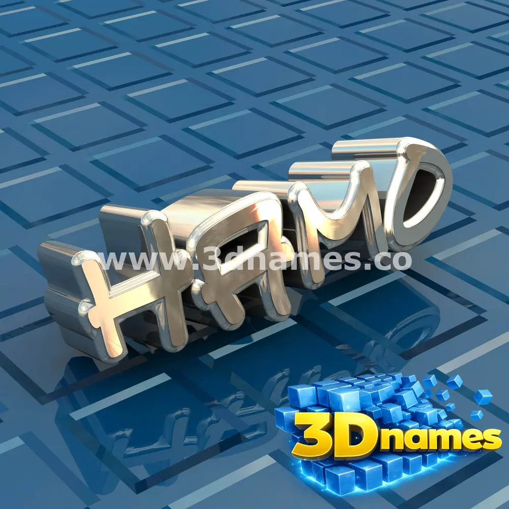 hamo in Blue Bling style - 3D name wallpaper