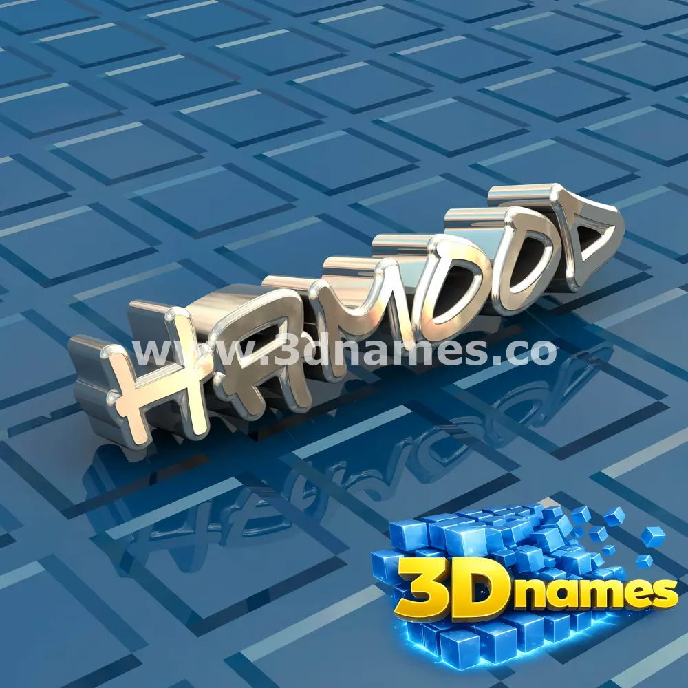 hamood in Blue Bling style - 3D name wallpaper