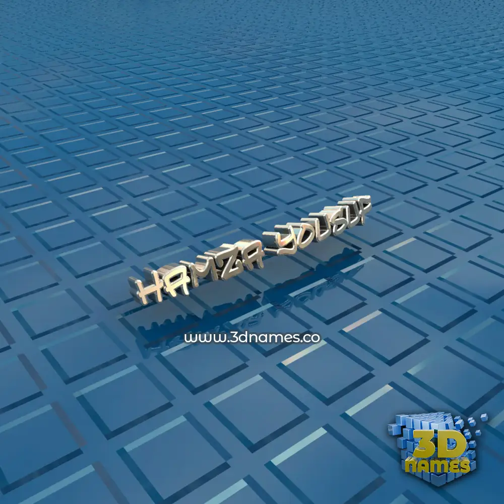 hamza yousuf in Blue Bling style - 3D name wallpaper