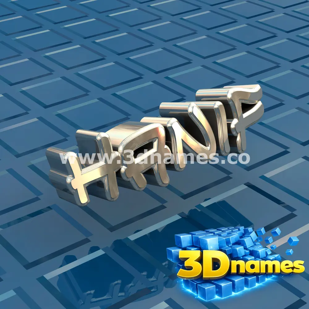 hanif in Blue Bling style - 3D name wallpaper