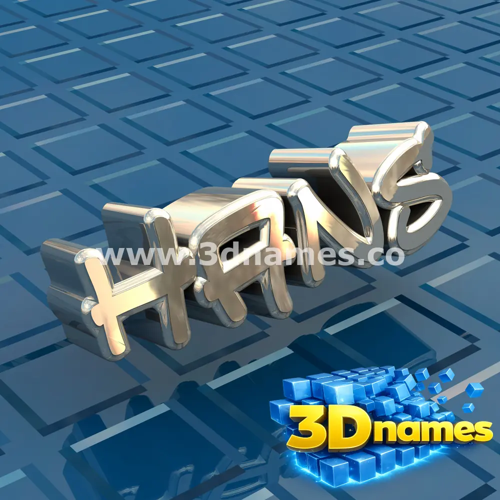 hans in Blue Bling style - 3D name wallpaper