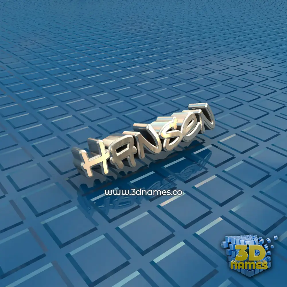 hansen in Blue Bling style - 3D name wallpaper