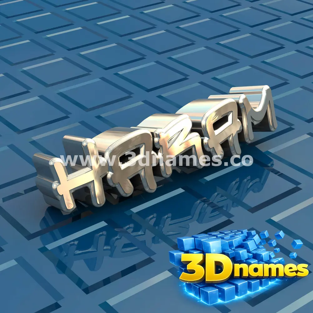 haram in Blue Bling style - 3D name wallpaper
