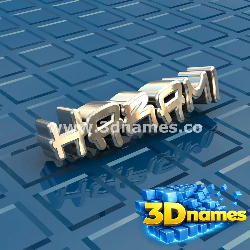 harami in Blue Bling style - 3D name wallpaper