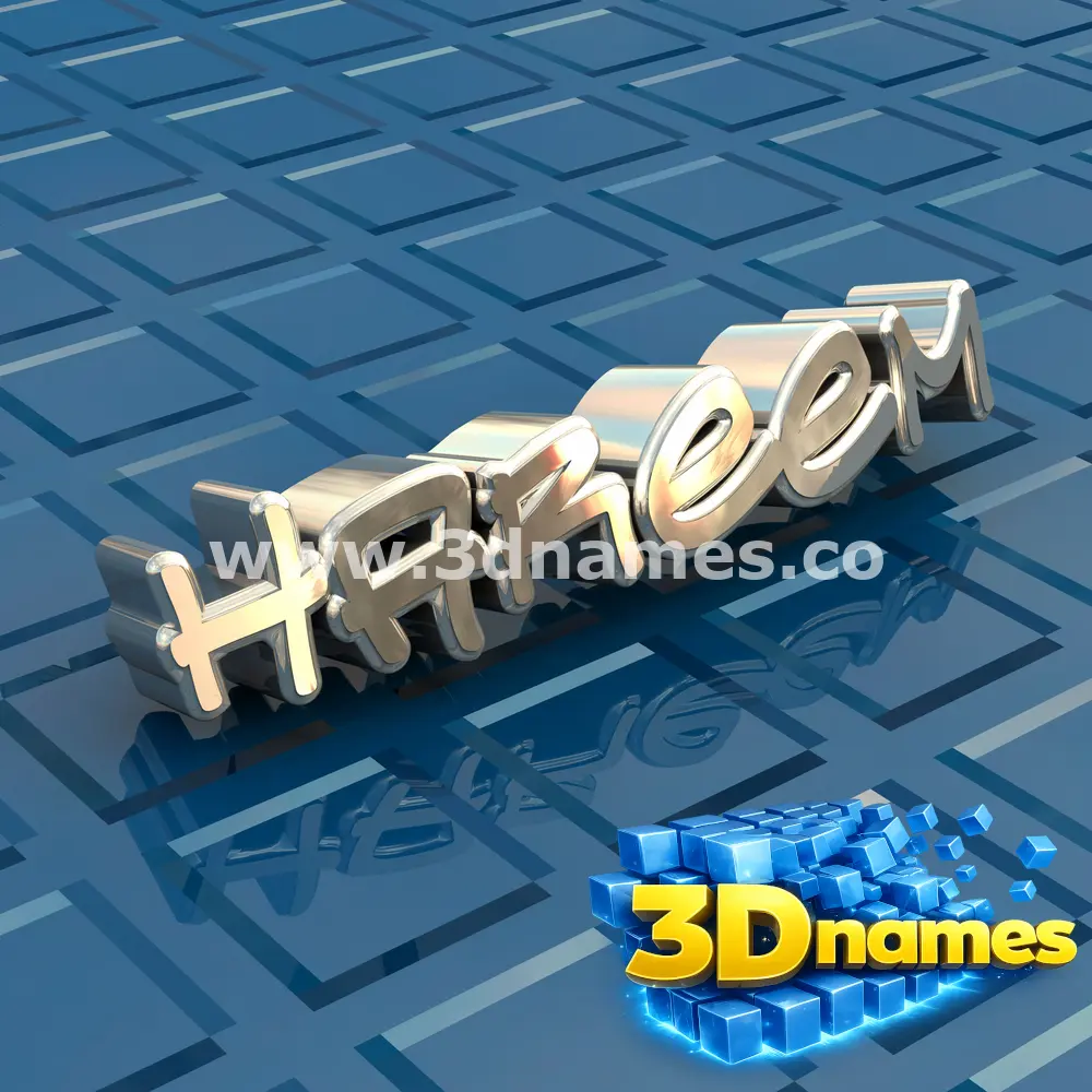 hareem in Blue Bling style - 3D name wallpaper