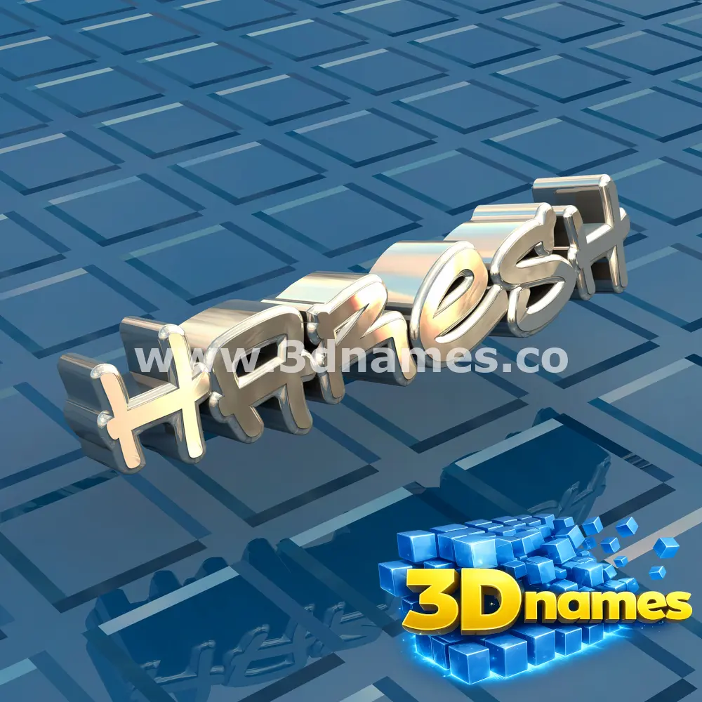haresh in Blue Bling style - 3D name wallpaper
