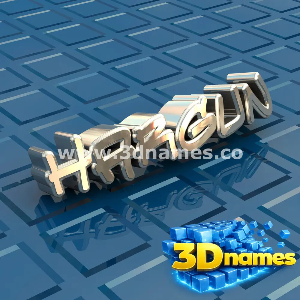 hargun in Blue Bling style - 3D name wallpaper