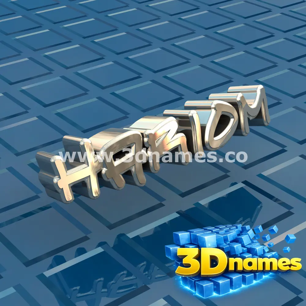 hariom in Blue Bling style - 3D name wallpaper