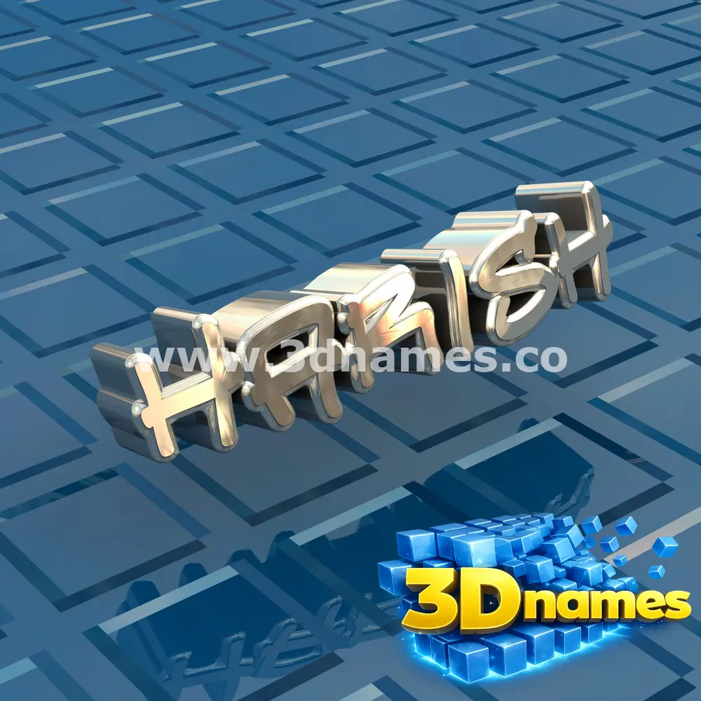 harish in Blue Bling style - 3D name wallpaper