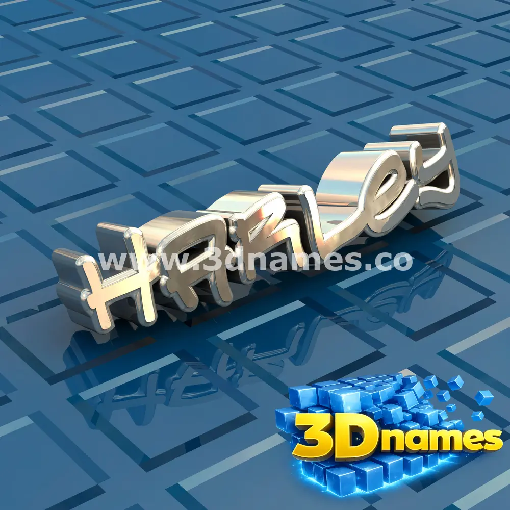 harley in Blue Bling style - 3D name wallpaper