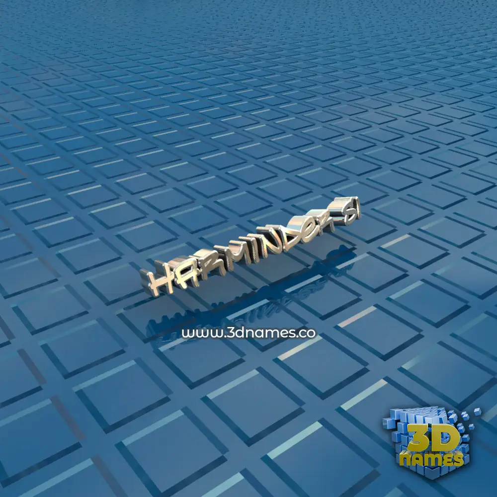 harminder si in Blue Bling style - 3D name wallpaper