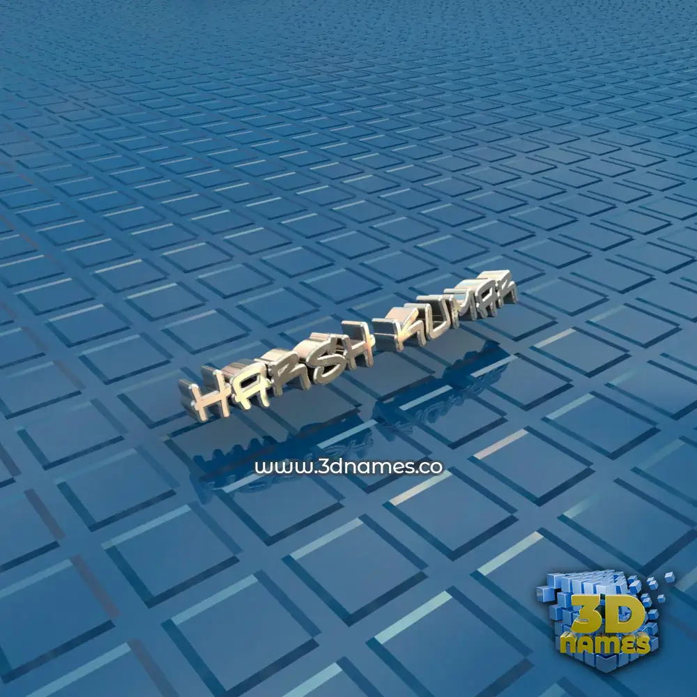 harsh kumar in Blue Bling style - 3D name wallpaper