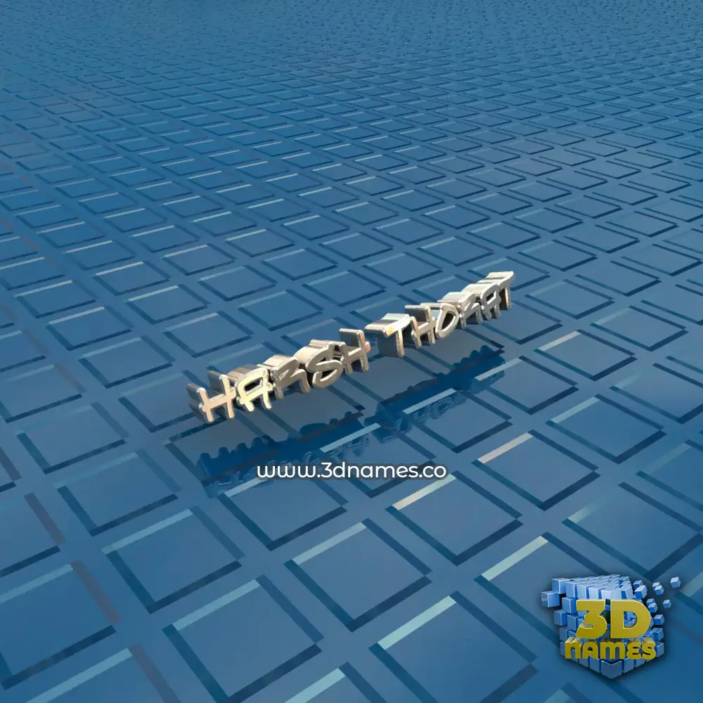 harsh thorat in Blue Bling style - 3D name wallpaper