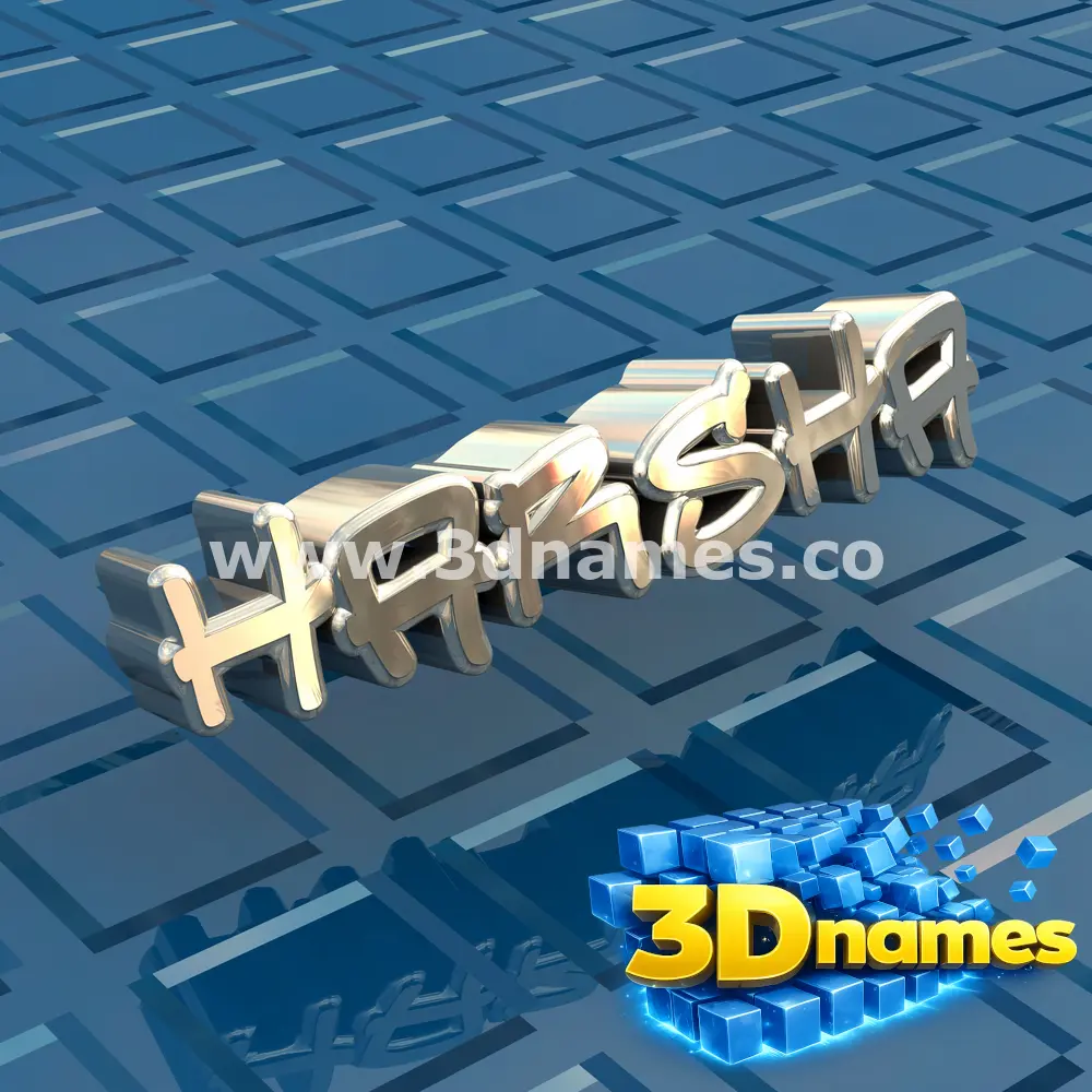 harsha in Blue Bling style - 3D name wallpaper