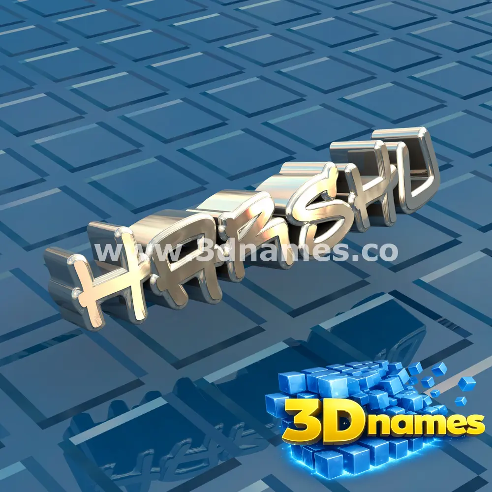 harshu in Blue Bling style - 3D name wallpaper