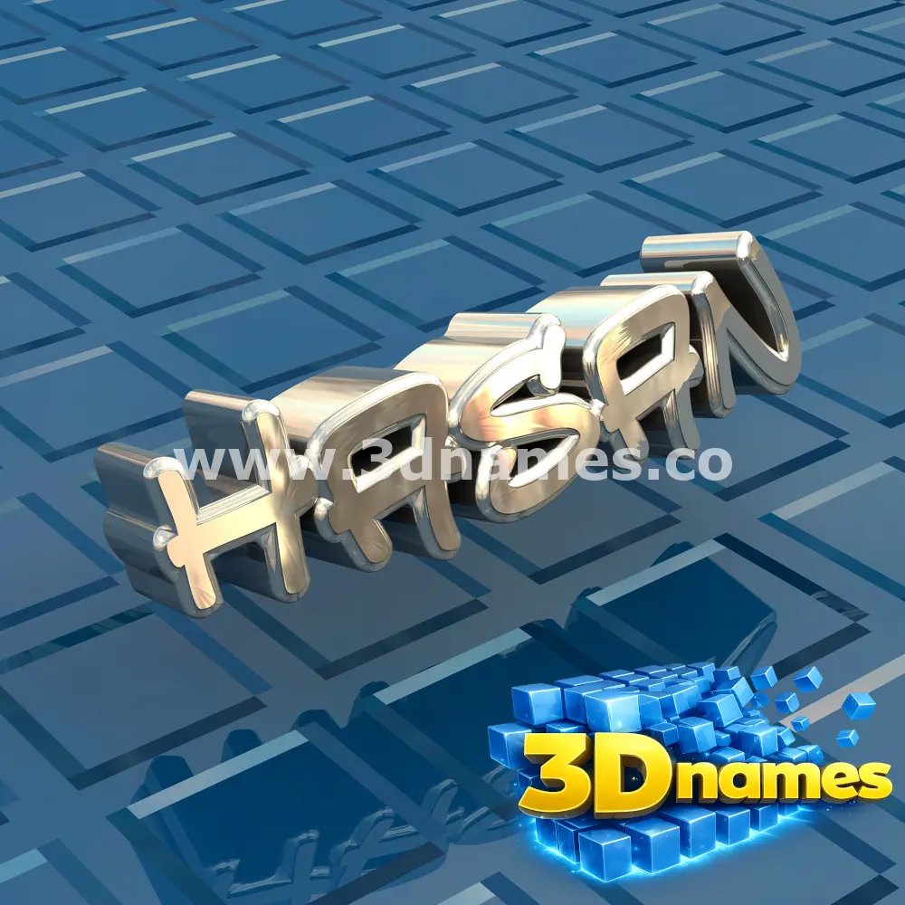 hasan in Blue Bling style - 3D name wallpaper