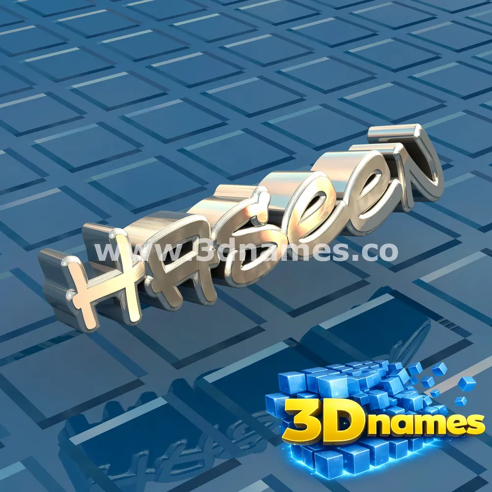 haseen in Blue Bling style - 3D name wallpaper