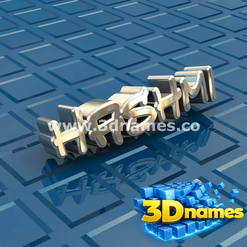 hashmi in Blue Bling style - 3D name wallpaper