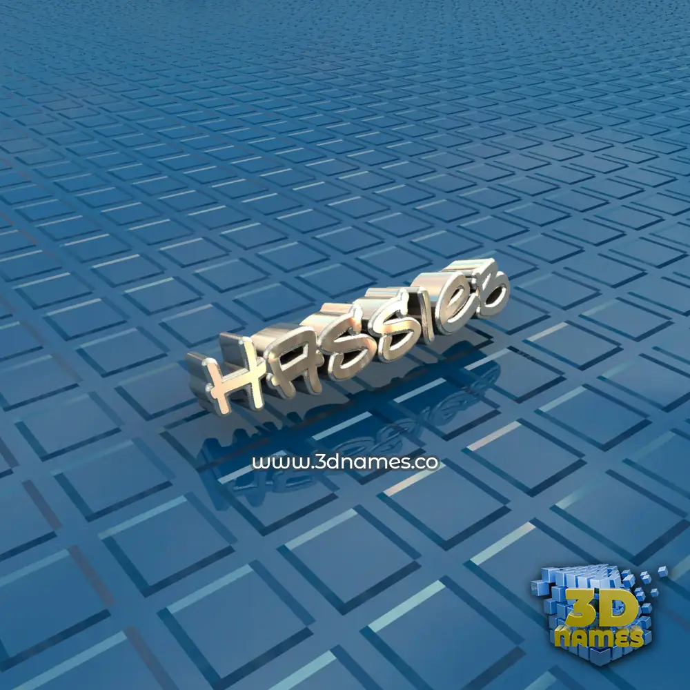 hassieb in Blue Bling style - 3D name wallpaper