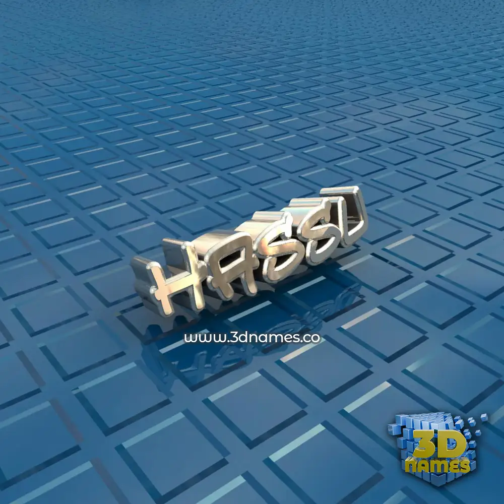 hassu in Blue Bling style - 3D name wallpaper