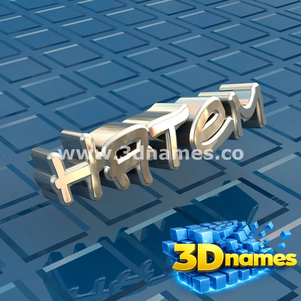 hatem in Blue Bling style - 3D name wallpaper