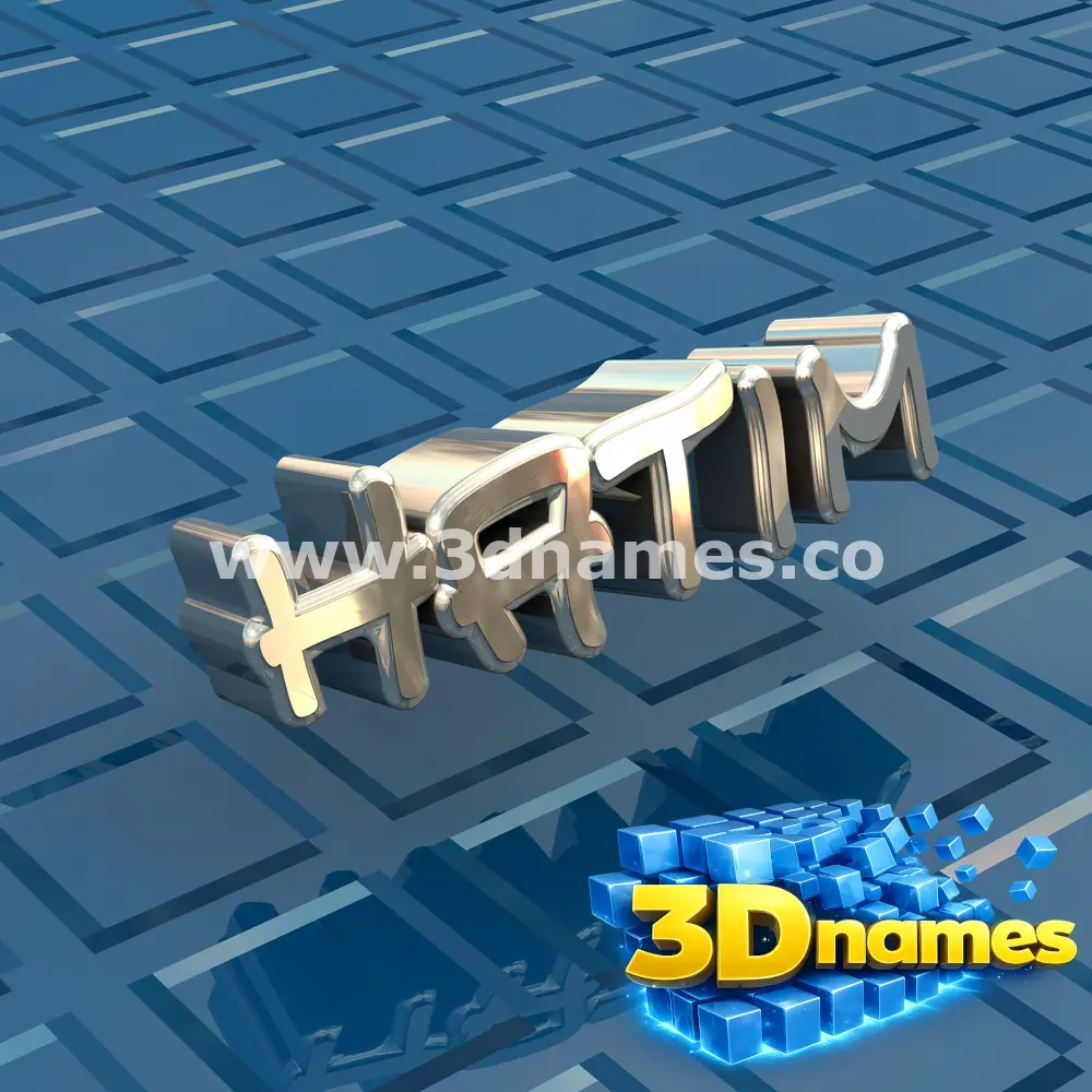 hatim in Blue Bling style - 3D name wallpaper