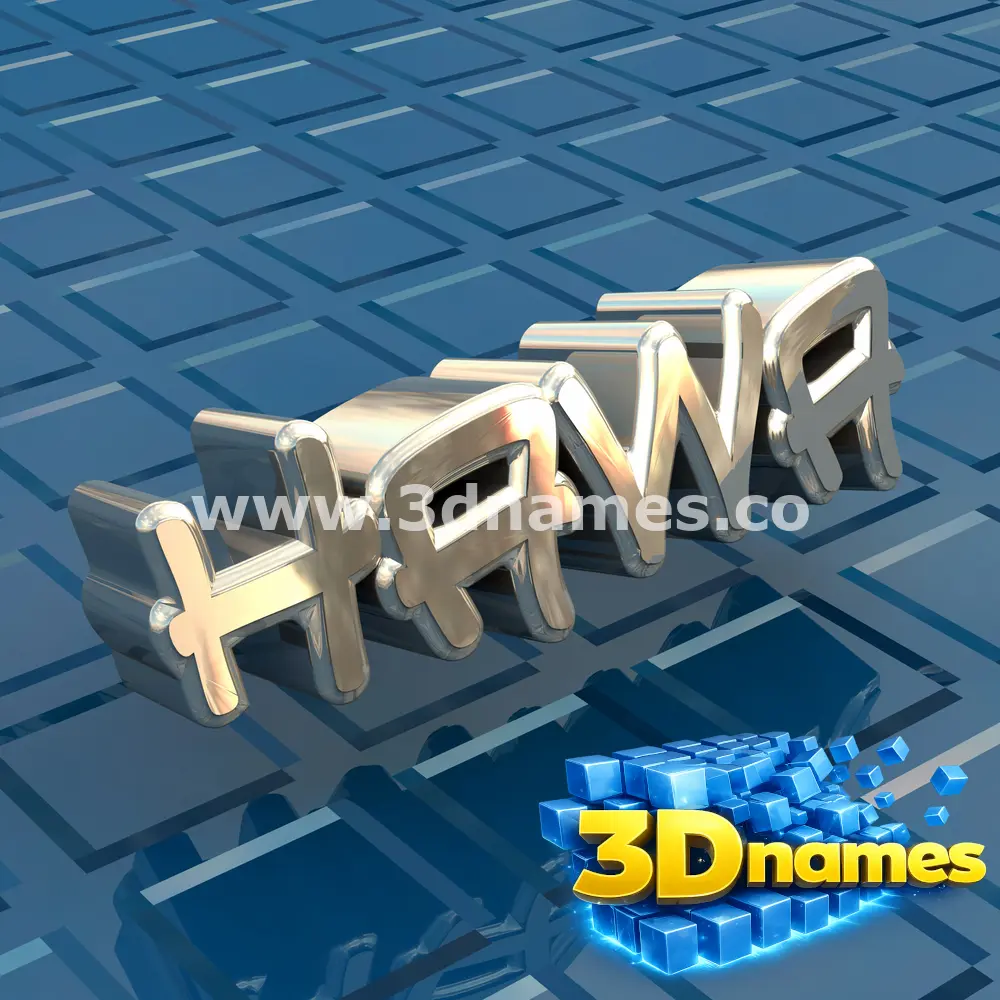 hawa in Blue Bling style - 3D name wallpaper