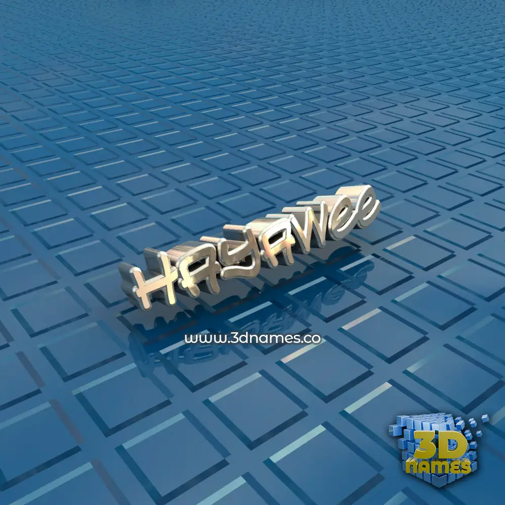 hayawee in Blue Bling style - 3D name wallpaper