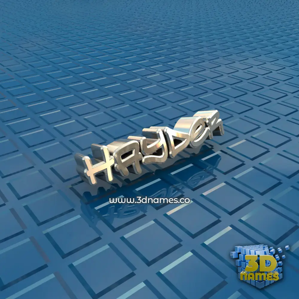 hayder in Blue Bling style - 3D name wallpaper