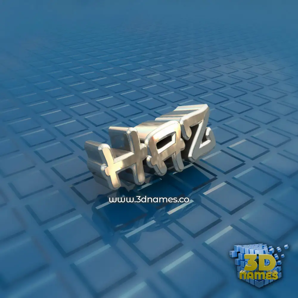 haz in Blue Bling style - 3D name wallpaper