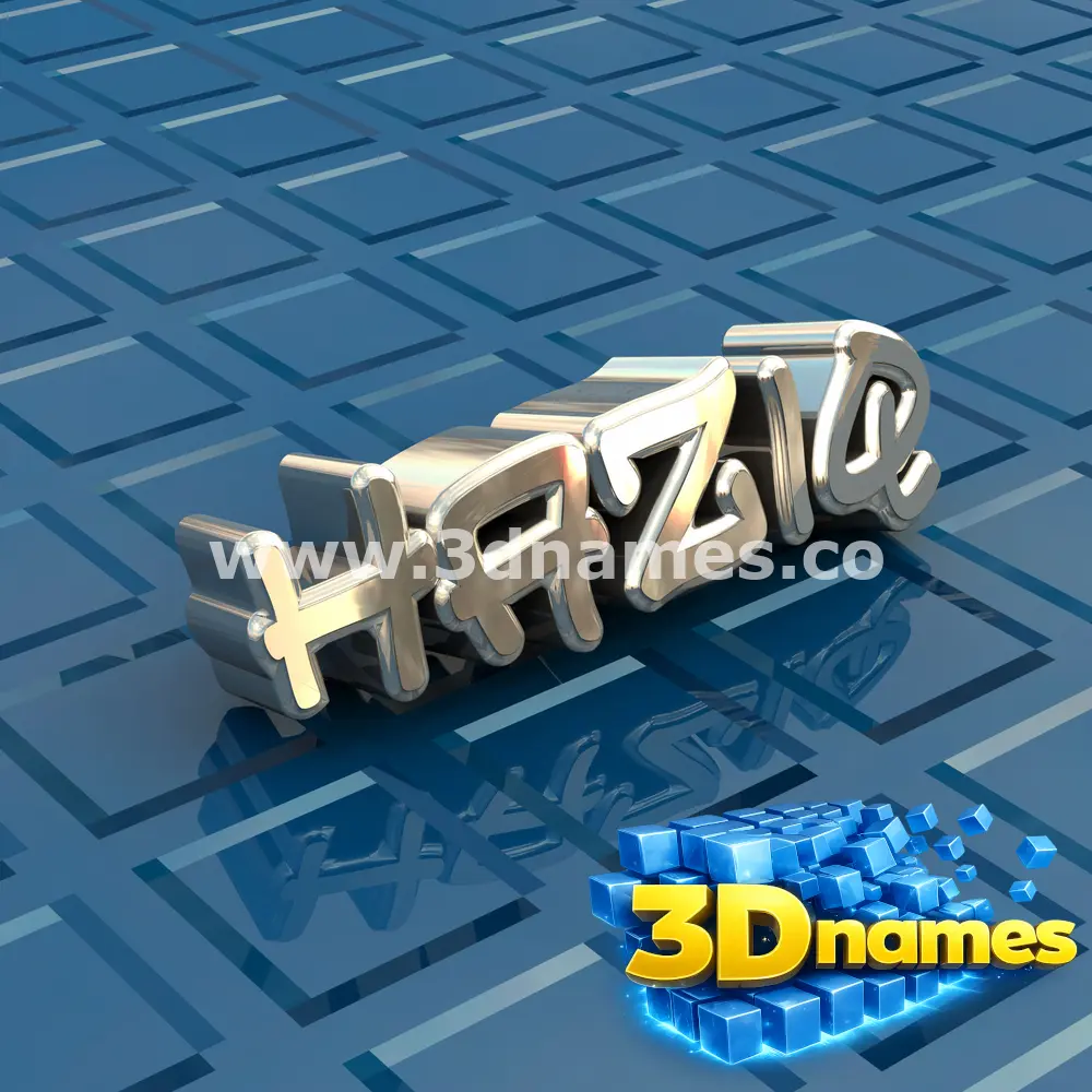 haziq in Blue Bling style - 3D name wallpaper