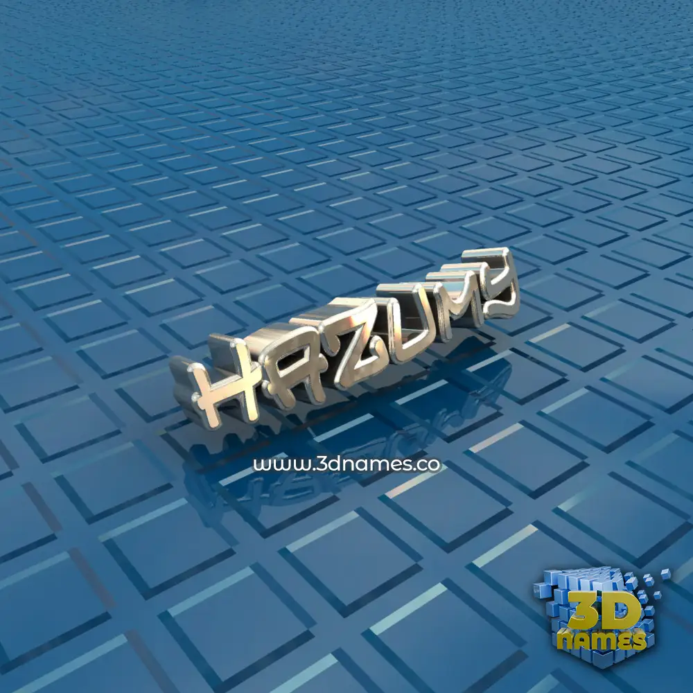 hazumy in Blue Bling style - 3D name wallpaper