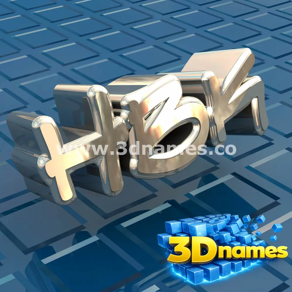 hbk in Blue Bling style - 3D name wallpaper