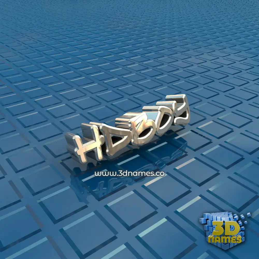 hdboy in Blue Bling style - 3D name wallpaper