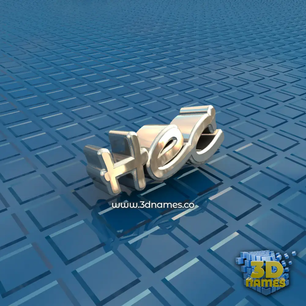 hec in Blue Bling style - 3D name wallpaper