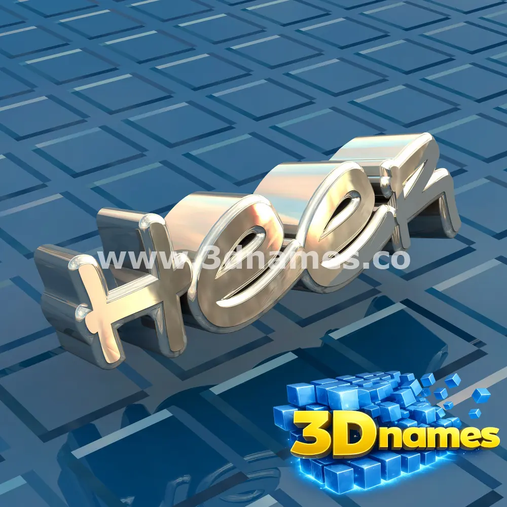 heer in Blue Bling style - 3D name wallpaper